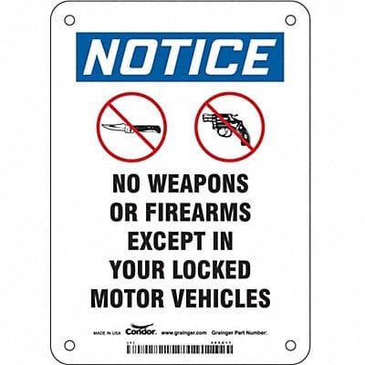 Safety Sign 7 in x 5 in Aluminum