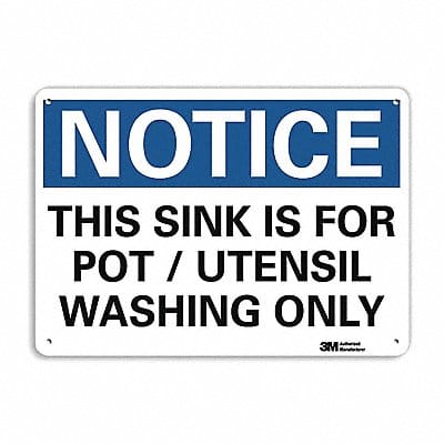 Notice Sign 10 in x 14 in Plastic