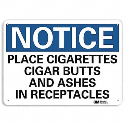 Notice Sign 10 inx14 in Plastic