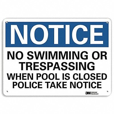 Notice Sign 10 inx14 in Plastic