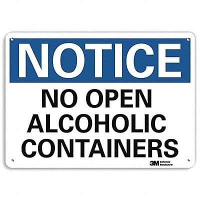 Notice Sign 10 in x 14 in Plastic