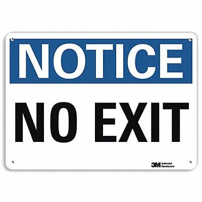 Notice Sign 10 in x 14 in Plastic