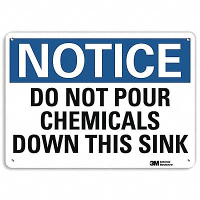 Notice Sign 10 in x 14 in Plastic