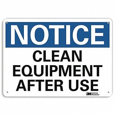 Notice Sign 10 in x 14 in Plastic