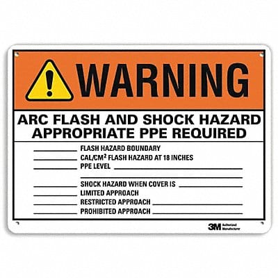 Warning Sign 10 in x 14 in Plastic