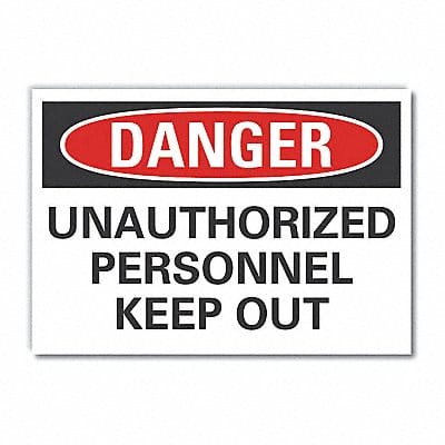 Danger Sign 7 inx10 in Non-PVC Polymer