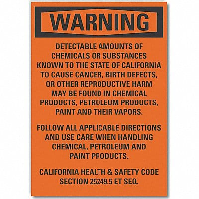 Warning Sign 10in x 7in Non-PVC Polymer