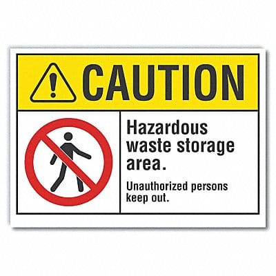 Caution Sign 7in x 10in Non-PVC Polymer