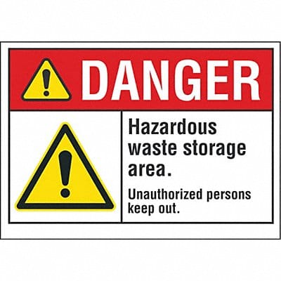 Danger Sign 7 in x 10 in Non-PVC Polymer