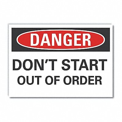 Danger Sign 7 in x 10 in Non-PVC Polymer