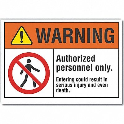 Warning Sign 7inx10in Non-PVC Polymer