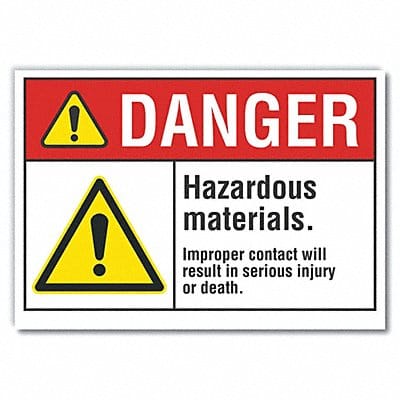 Danger Sign 7 in x 10 in Non-PVC Polymer