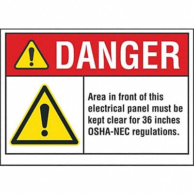 Danger Sign 7 inx10 in Non-PVC Polymer