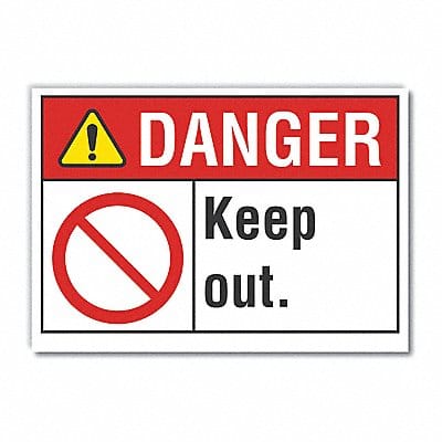 Danger Sign 7 in x 10 in Non-PVC Polymer