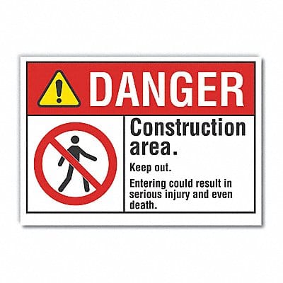 Danger Sign 7 in x 10 in Non-PVC Polymer