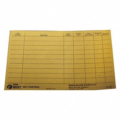 Key Authorization Card Paper For Keys