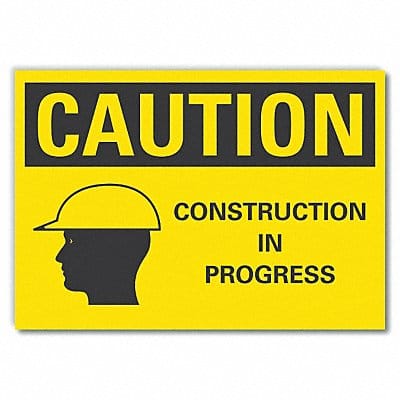 Caution Sign 7inx10in Non-PVC Polymer