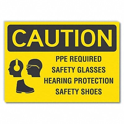 Caution Sign 7inx10in Non-PVC Polymer