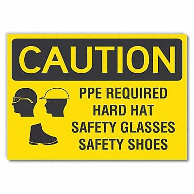 Caution Sign 7inx10in Non-PVC Polymer