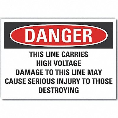 Danger Sign 7 inx10 in Non-PVC Polymer