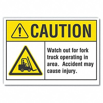 Caution Sign 7inx10in Non-PVC Polymer