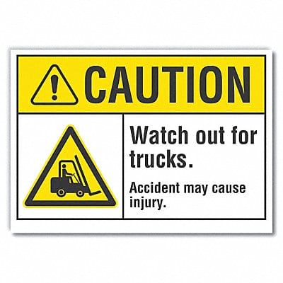 Caution Sign 7in x 10in Non-PVC Polymer