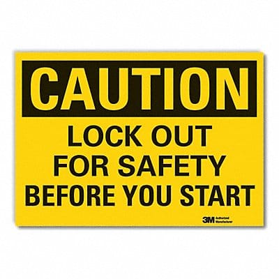 Caution Sign 7in x 10in Non-PVC Polymer