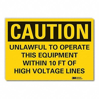 K3081 Caution Sign 7inx10in Non-PVC Polymer