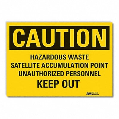 Caution Sign 7inx10in Non-PVC Polymer