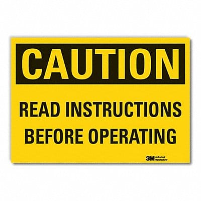 Caution Sign 10in x 14in Non-PVC Polymer