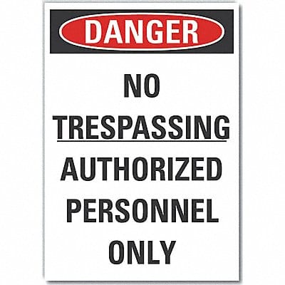 Danger Sign 14in x 10in Non-PVC Polymer