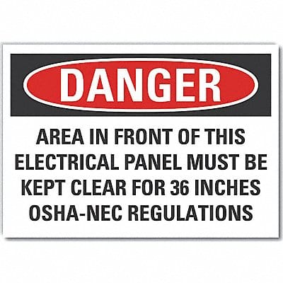 Danger Sign 10in x 14in Non-PVC Polymer