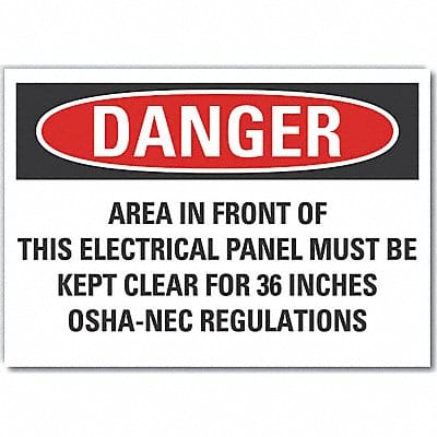 Danger Sign 10in x 14in Non-PVC Polymer