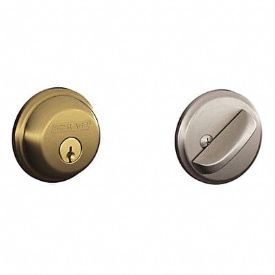 Deadbolt Antique Brass / Satin Nickel