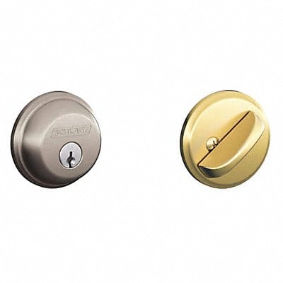 Deadbolt Bright Brass / Satin Nickel