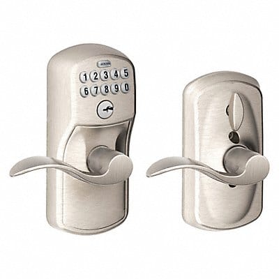 Electronic Lock Lever Satin Nickel