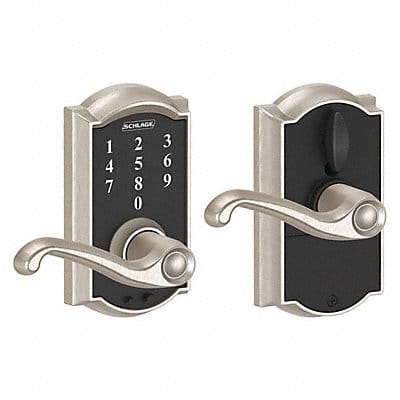 Electronic Lock Lever Satin Nickel