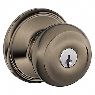 Knob Lockset Antique Nickel Entrance