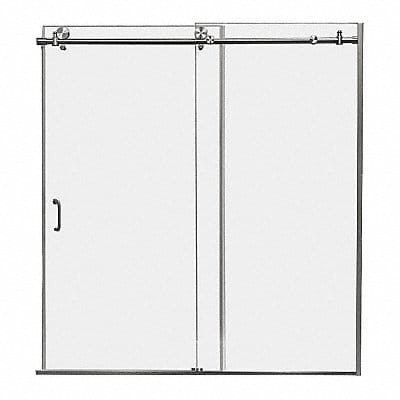 Tub Door Silver Sngl Slid Door 62 in