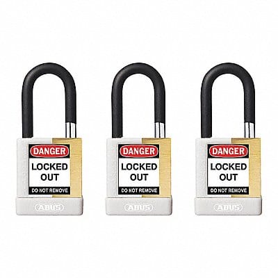 Keyed Padlock 3/4 W x1-1/2 H Shackle PK3