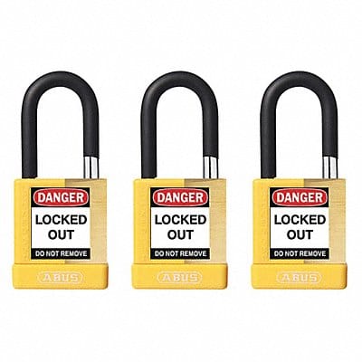 Keyed Padlock 3/4 W x1-1/2 H Shackle PK3