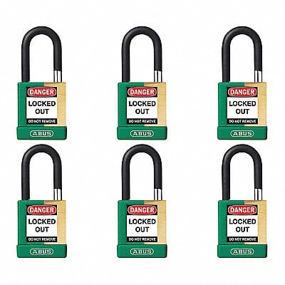 Keyed Padlock 3/4 W x1-1/2 H Shackle PK6