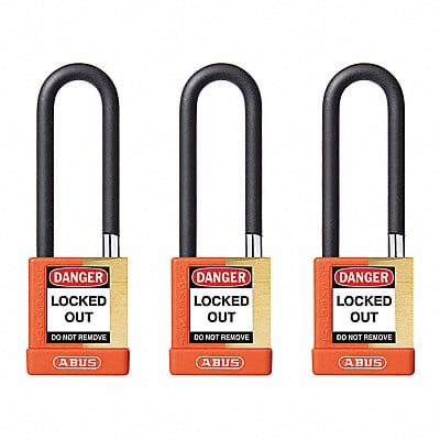 Keyed Padlock 3/4 W x 3 H Shackle PK3