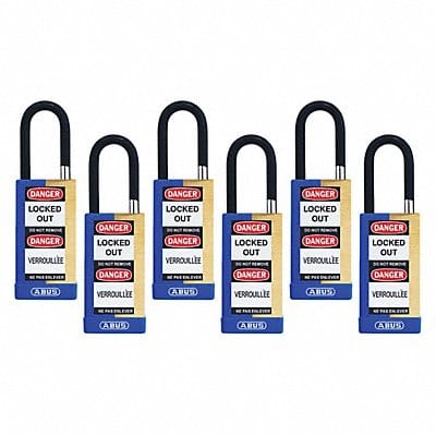 Keyed Padlock 3/4 W x1-1/2 H Shackle PK6