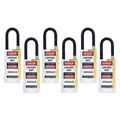 Keyed Padlock 3/4 W x1-1/2 H Shackle PK6