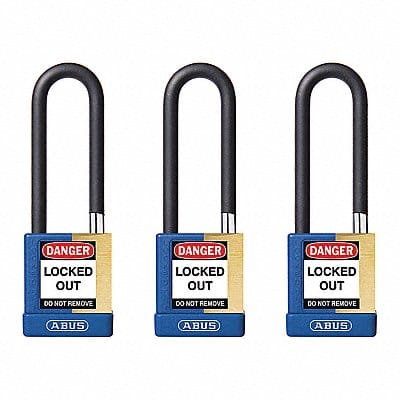 Keyed Padlock 3/4 W x 3 H Shackle PK3