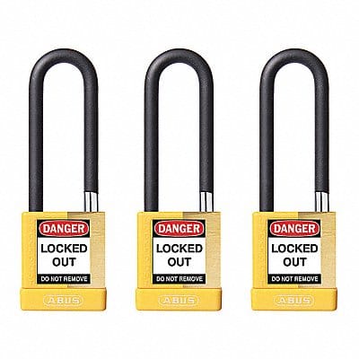 Keyed Padlock 3/4 W x 3 H Shackle PK3