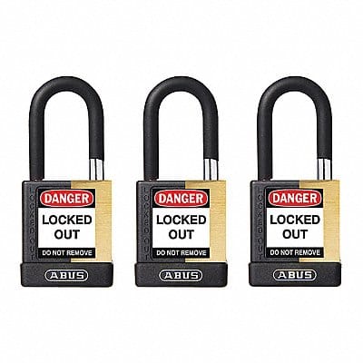 Keyed Padlock 3/4 W x1-1/2 H Shackle PK3