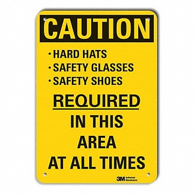 Caution Sign 14 inx10 in Plastic