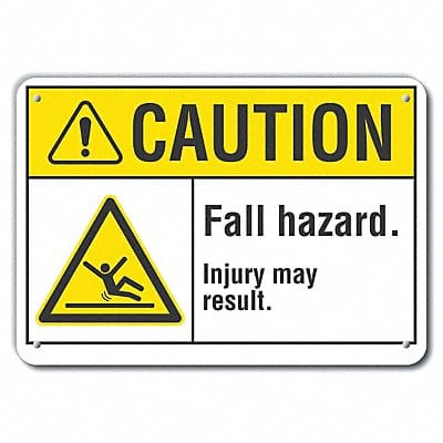 Caution Sign 10 in x 14 in Plastic